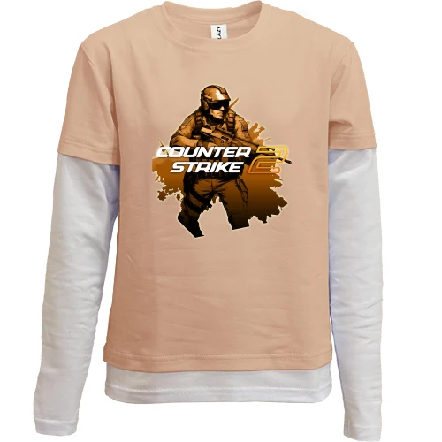 Комбинированный детский лонгслив, желтый, Counter Strike АРТ