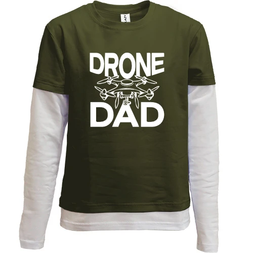 Комбінований дитячий лонгслів, Хакі, "Drone Dad"