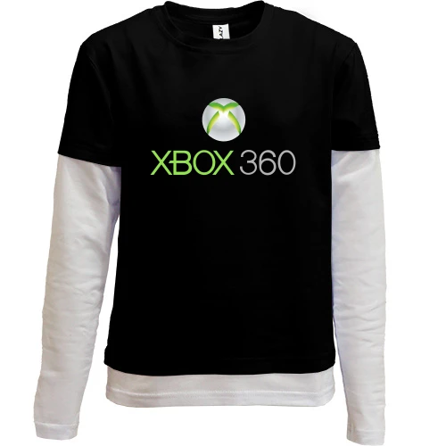Комбинированный детский лонгслив, черный, XBOX 360