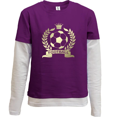 Комбинированный детский лонгслив, фиолетовый, Football