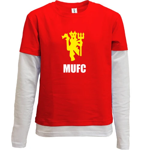 Комбинированный детский лонгслив, Красный, MU FC devil