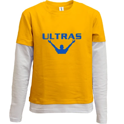 Комбинированный детский лонгслив, желтый, Ultras