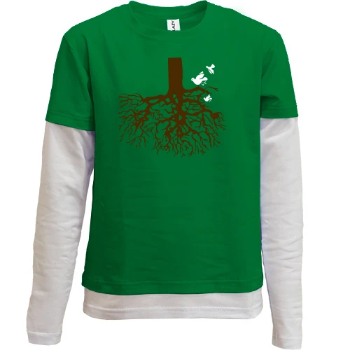 Комбинированный детский лонгслив Леонарда Fly Lower Tee
