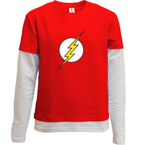 Комбинированный детский лонгслив, красный, Шелдона Flash 3