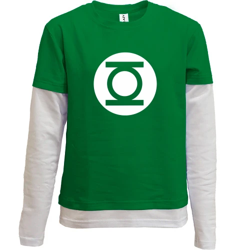 Комбинированный детский лонгслив, зеленый, Шелдона Green Lantern