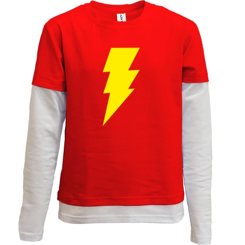 Комбинированный детский лонгслив, Красный, Шелдона Shazam