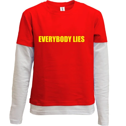 Комбинированный детский лонгслив, Черный, House M.D. Everybody lies