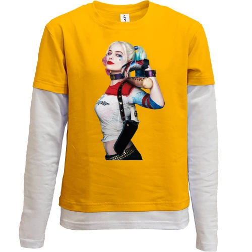 Комбинированный детский лонгслив, желтый, Харли Квинн (Harley Quinn)
