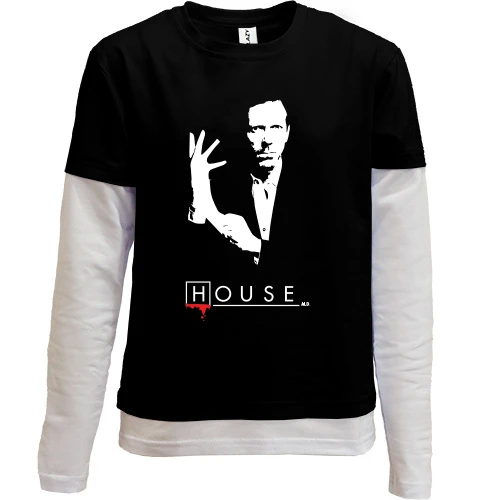 Комбинированный детский лонгслив, черный, House M.D
