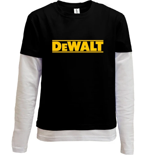 Комбінований дитячий лонгслів, чорний, DeWalt