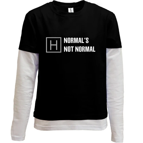 Комбинированный детский лонгслив, черный, Normal's Not Normal