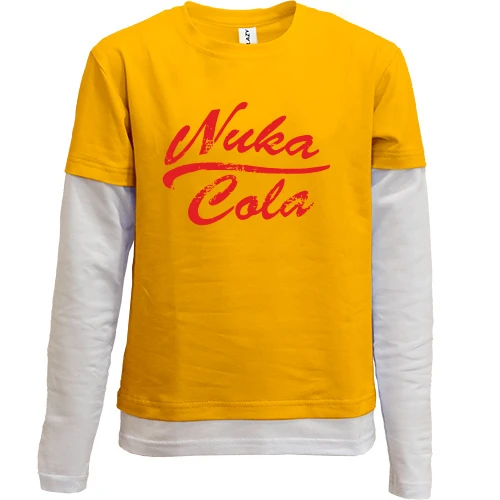 Комбинированный детский лонгслив, желтый, Nuka-Cola logo