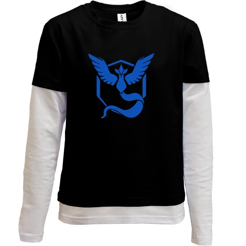 Комбинированный детский лонгслив, черный, Team Mystic
