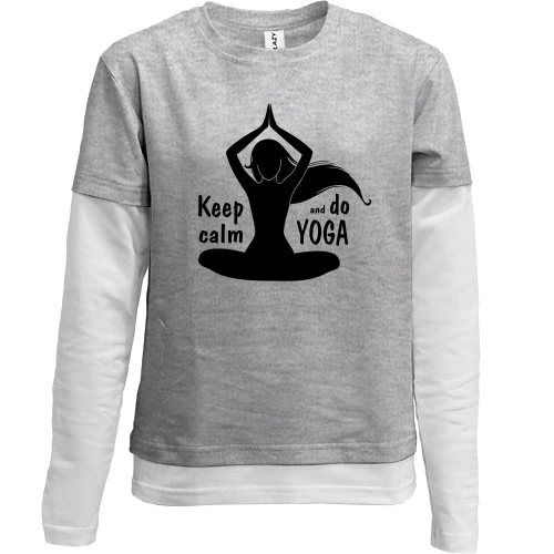 Комбинированный детский лонгслив Keep Calm an Do Yoga