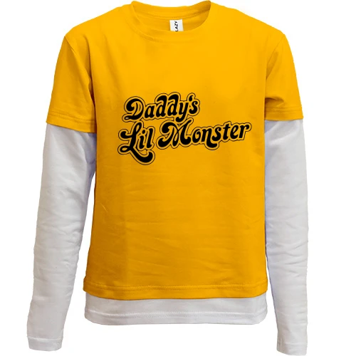 Комбинированный детский лонгслив, желтый, Харли Квинн Daddy's Lil Monster