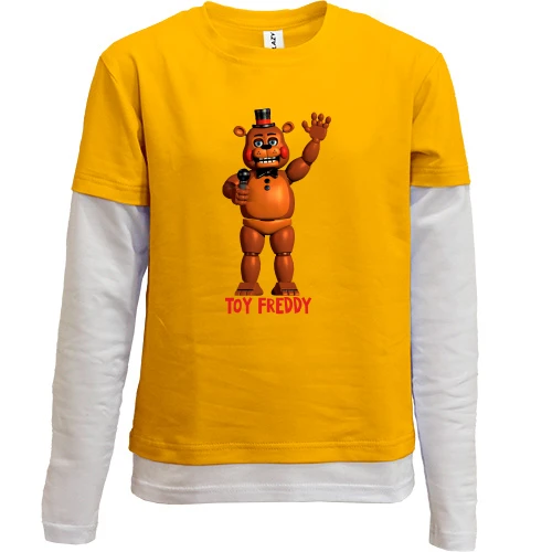 Комбинированный детский лонгслив, желтый, Five Nights at Freddy’s (Toy Freddy)