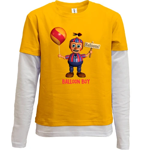 Комбинированный детский лонгслив, желтый, Five Nights at Freddy’s (Balloon Boy)