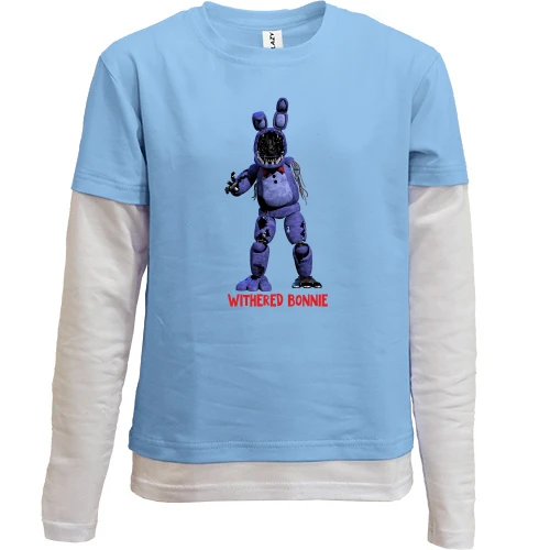 Комбинированный детский лонгслив, синий, Five Nights at Freddy’s (withered bonnie)