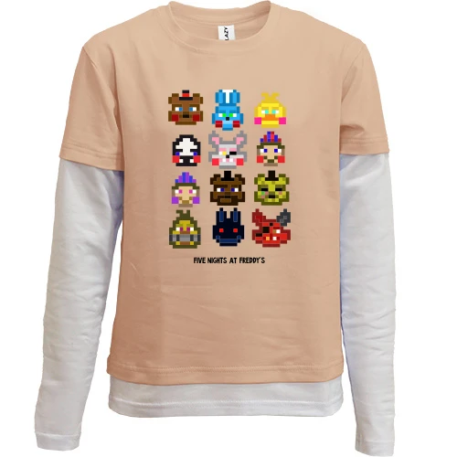 Комбинированный детский лонгслив, желтый, FNAF Pixel Toys