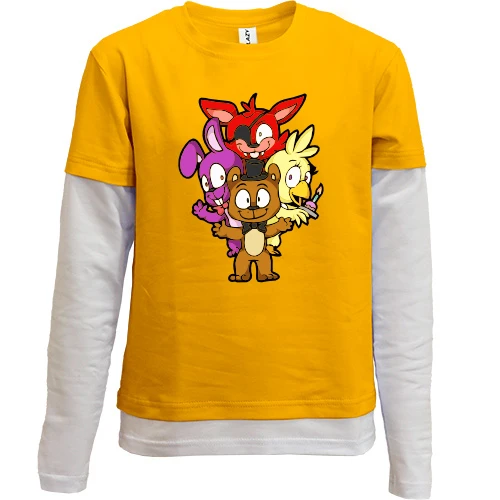 Комбинированный детский лонгслив, желтый, FNAF Игрушки