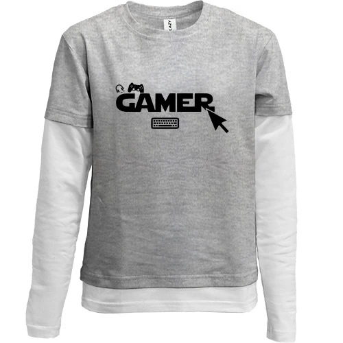 Комбинированный детский лонгслив, серый, Gamer (2)