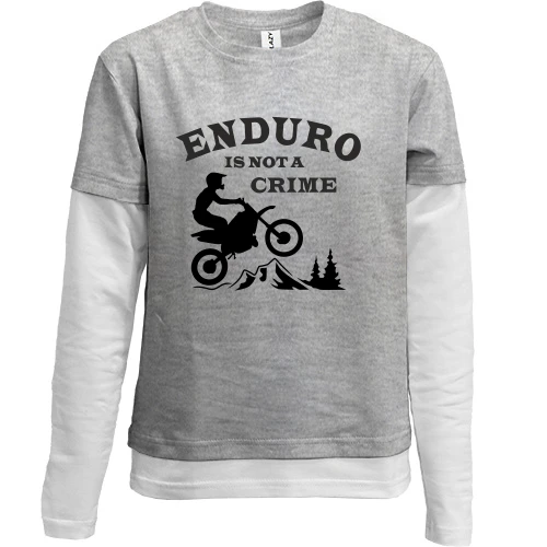 Комбинированный детский лонгслив, серый, Эндуро (Enduro)