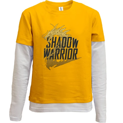 Комбинированный детский лонгслив, желтый, Shadow Warrior (Воин Тени)