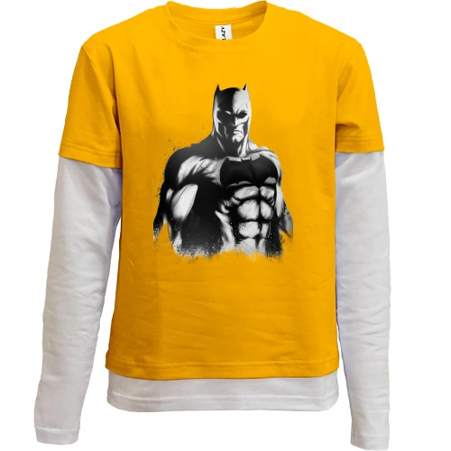 Комбінований дитячий лонгслів Batman (Чорно-білий)
