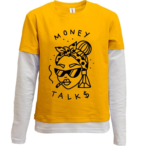 Комбинированный детский лонгслив Money Talk