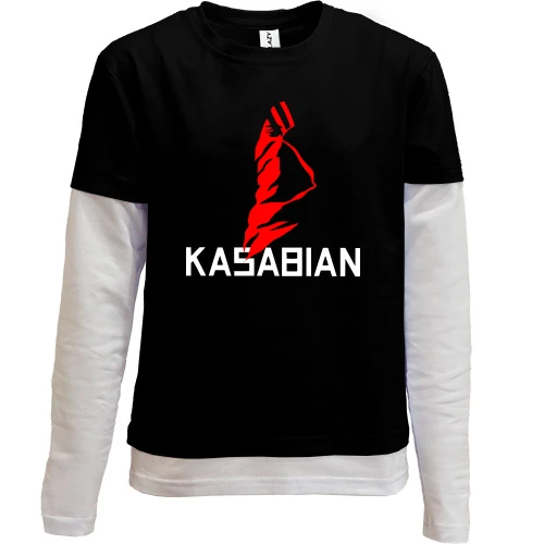 Комбинированный детский лонгслив, черный, Kasabian