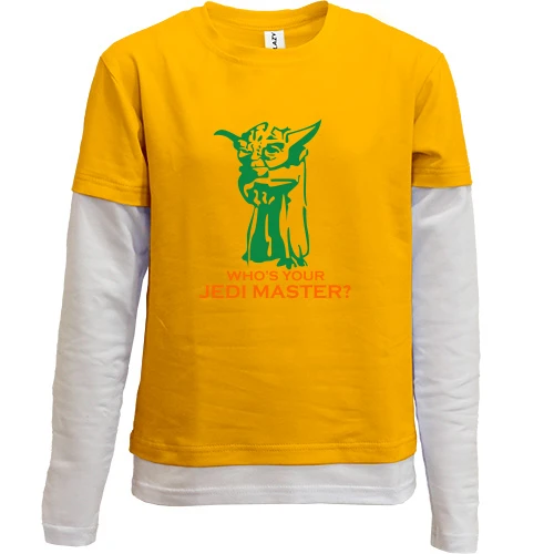 Комбинированный детский лонгслив, желтый, Yoda