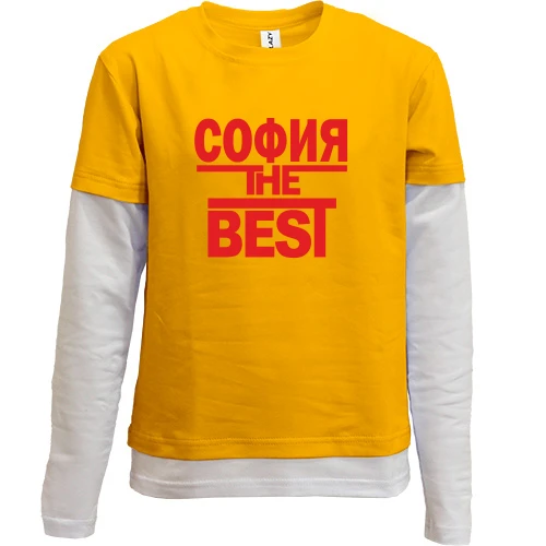 Комбинированный детский лонгслив, желтый, София the BEST