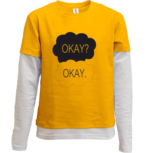 Комбинированный детский лонгслив, желтый, Okay? Okay.