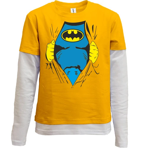 Комбинированный детский лонгслив Смотри! Я Batman