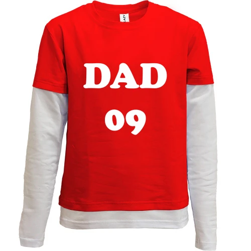 Комбинированный детский лонгслив, красный, DAD 09