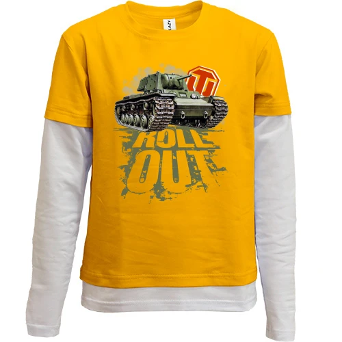 Комбинированный детский лонгслив, желтый, WOT - Roll out