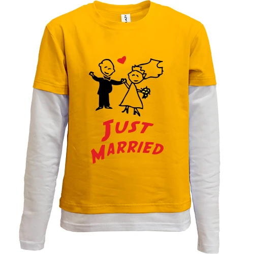 Комбинированный детский лонгслив Just married