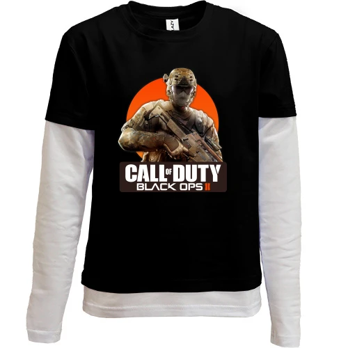 Комбинированный детский лонгслив, желтый, COD Black Ops 2