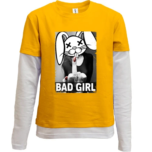 Комбинированный детский лонгслив Swag Bad girl
