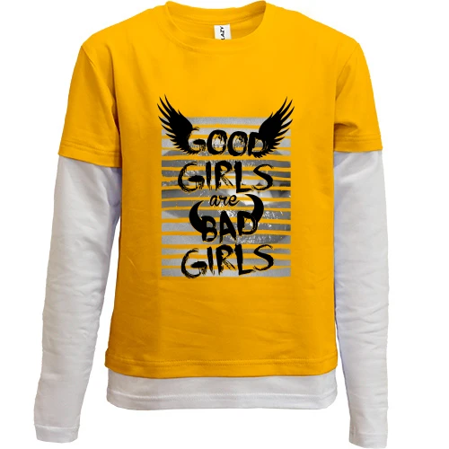 Комбинированный детский лонгслив Good girls are bad girls