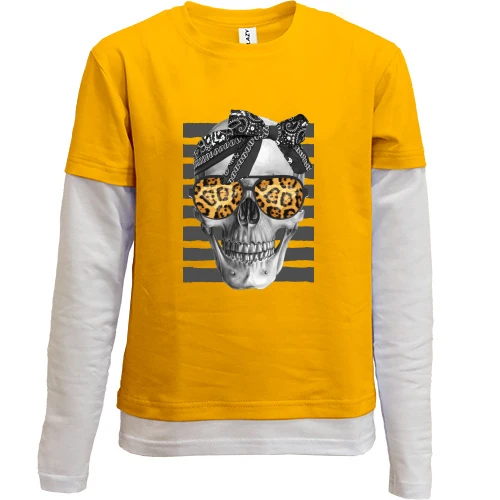 Комбинированный детский лонгслив SWAG Череп