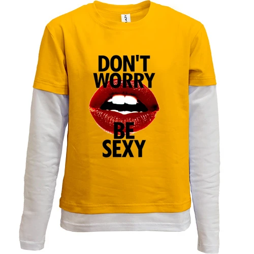 Комбінований дитячий лонгслів Dont Worry - Be Sexy