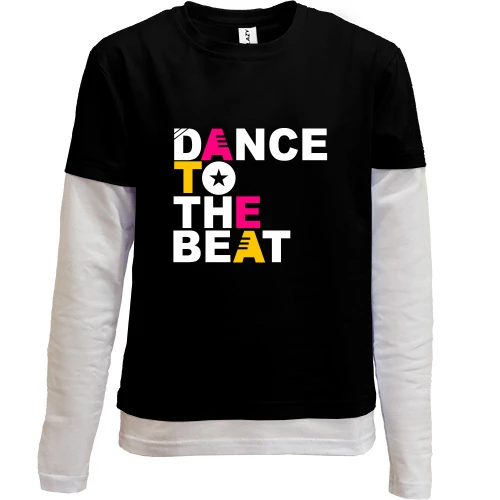 Комбинированный детский лонгслив Dance to the beat