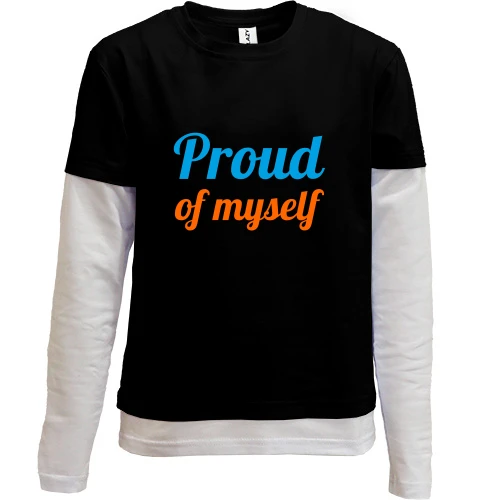 Комбинированный детский лонгслив Proud of myself