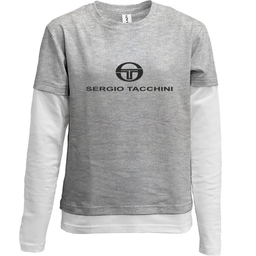 Комбинированный детский лонгслив, серый, Sergio Tacchini