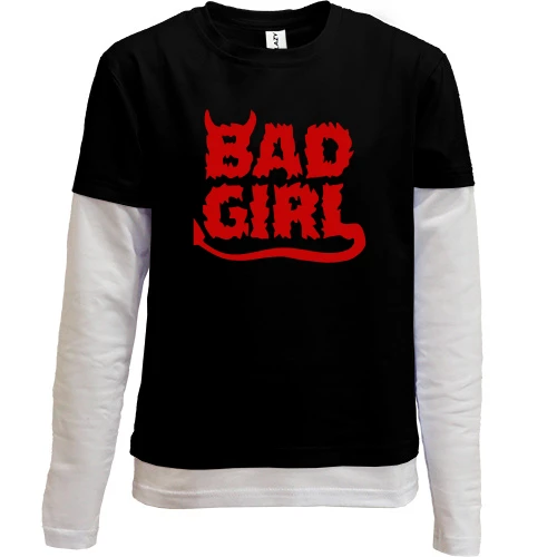 Комбинированный детский лонгслив Bad girl