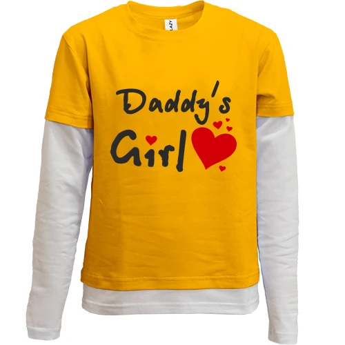 Комбинированный детский лонгслив, желтый, Daddy's Girl