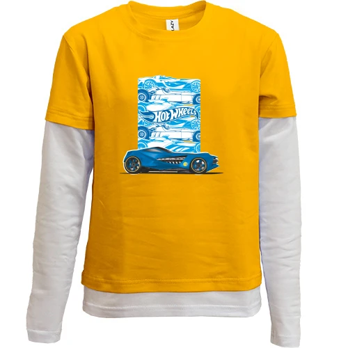 Комбинированный детский лонгслив с машинкой Hot Wheels