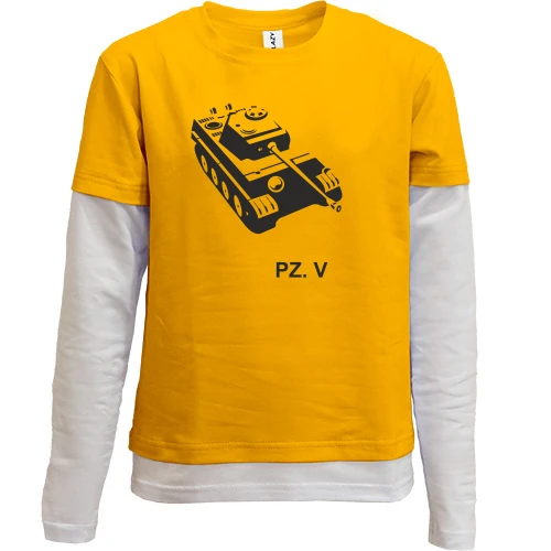 Комбинированный детский лонгслив, желтый, PZ V