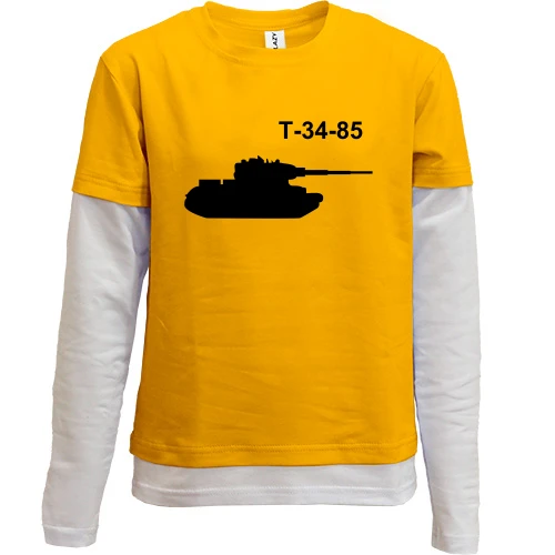 Комбинированный детский лонгслив, желтый, Т-34-85
